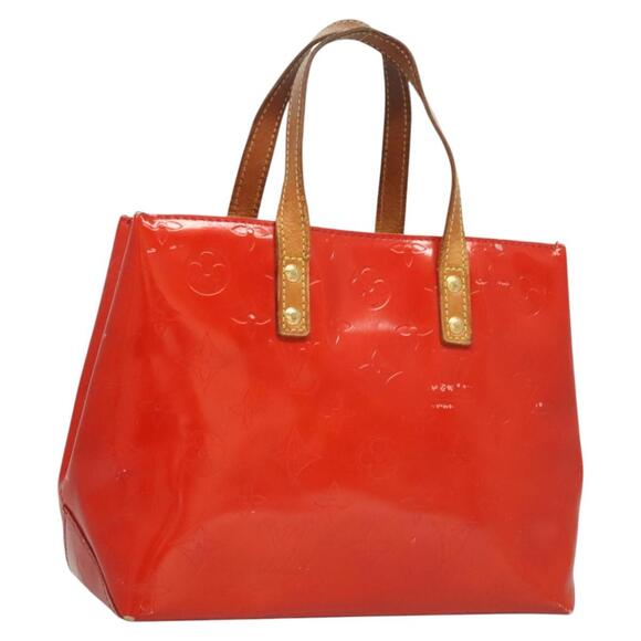 LOUIS VUITTON Monogram Vernis Reade PM Hand Bag Red Rouge M91088 - Picture 1 of 16